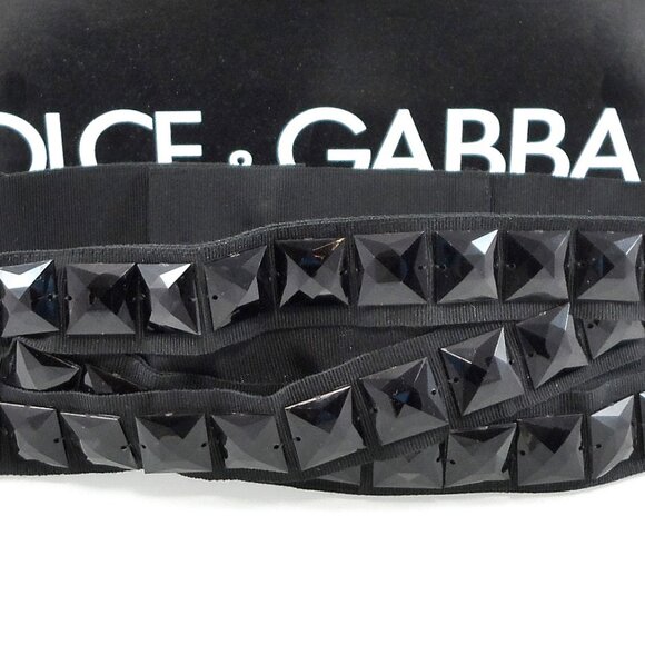 NEW$550 Dolce & Gabbana Grosgrain Embellished Studs Wide Waist Belt 38, XS 2 - Picture 3 of 10